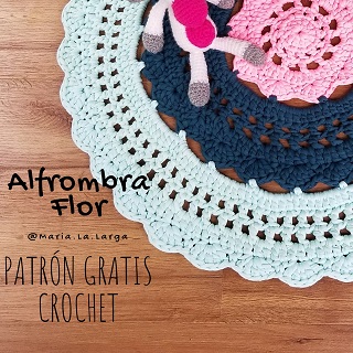 Patrón Gratis Crochet Ganchillo Alfombra Tapete Redondo Mandala Flor Trapillo Hilo Cuerda Nordico Infantil