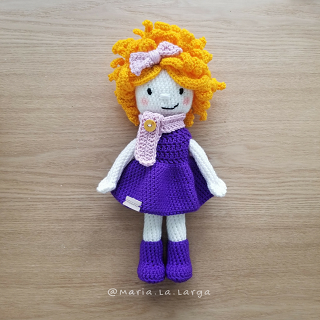 Amigurumi Curly Hair Lola Doll Pattern PDF Instant Download Crochet