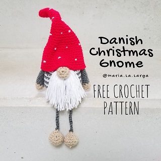 Free Crochet Gnome Pattern Amigurumi Danish Christmas Ornament