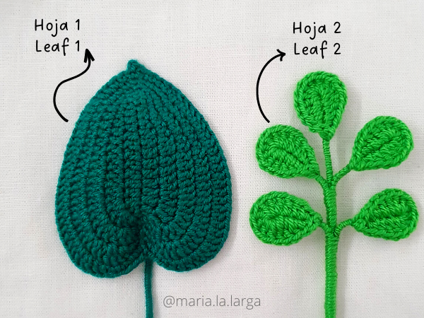 Patrón Gratis Hojas Leaves Branch Leaf Crochet Ganchillo Green amigurumi easy free pattern