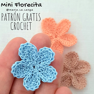 Patrón Gratis Crochet Mini Florecita Ganchillo Hilo Algodon bisuteria tejer facil 